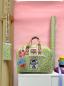 Preview: 50x70 cm Zuschnitt Kunstleder Happy Collection Leo Flieder/Lime by Cherry Picking von Swafing
